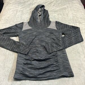 Athleta Hooded Shirt, Sweatshirt, Long-Sleeve, Hoodie, Black, Gray, Size M